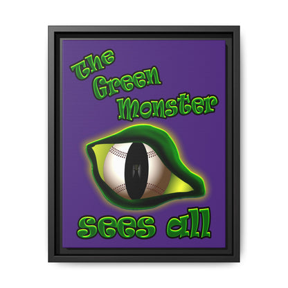 green monster - framed canvas art (purple)