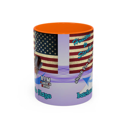 shoot for the stars - Accent Mug (light blue-pink wave)