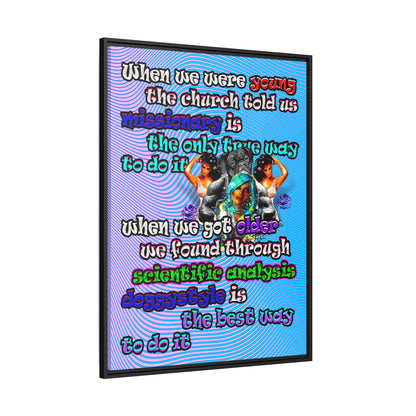 doggystyle - framed canvas art (light blue-purple wave)