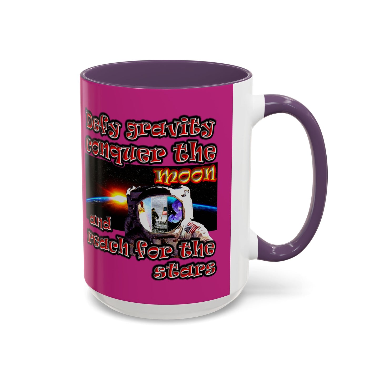 defy conquer reach - Accent Mug (pink)