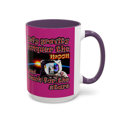 defy conquer reach - Accent Mug (pink)