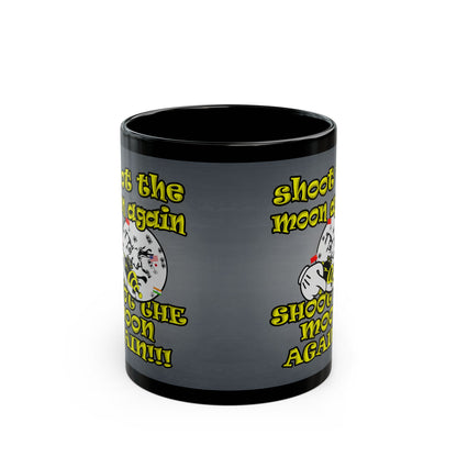 shoot the moon again - Black Mug (grey-light grey)