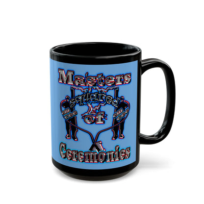 em cee squared - Black Mug (light blue)