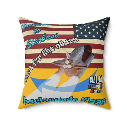 shoot for the stars - Faux Suede Square Pillow - (yellow)