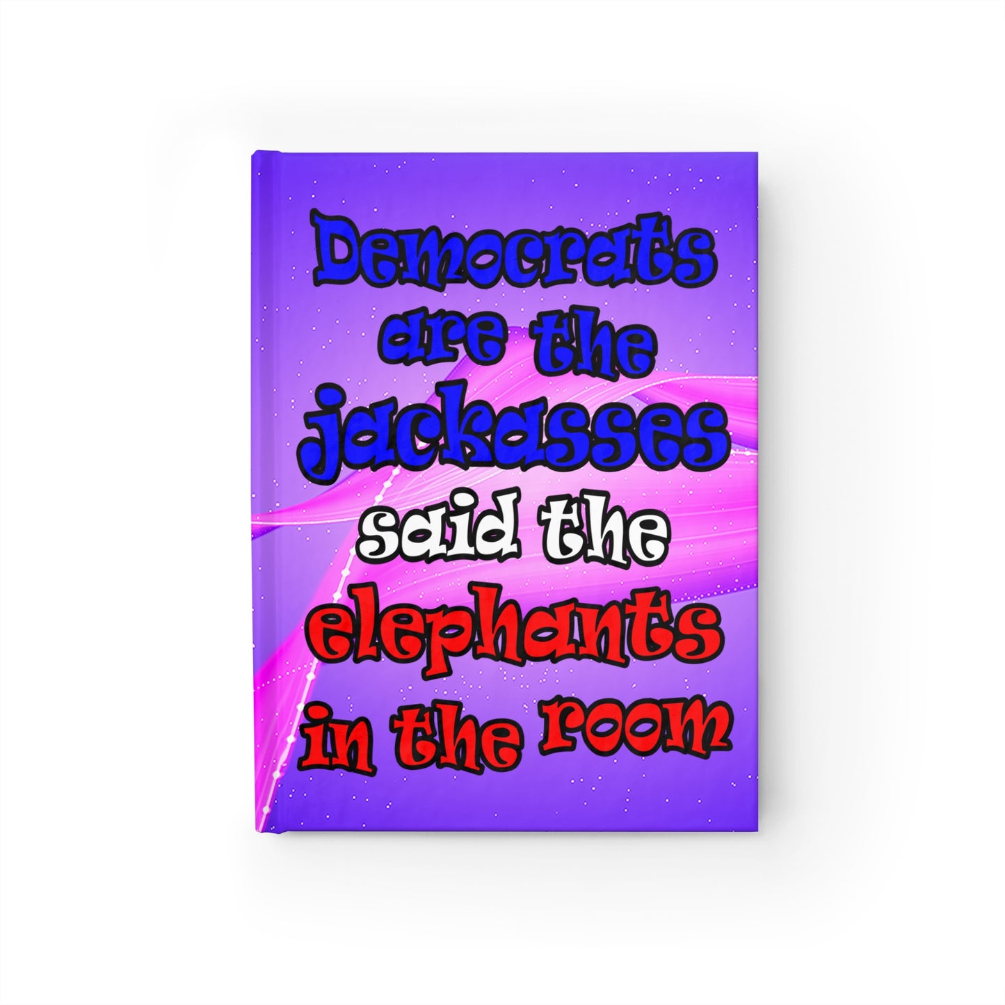 donkeys and elephants - journal-lined (purple-pink wave)