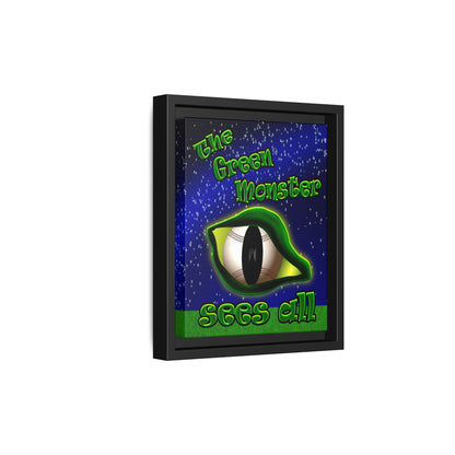 green monster - framed canvas art ('snoops' background)