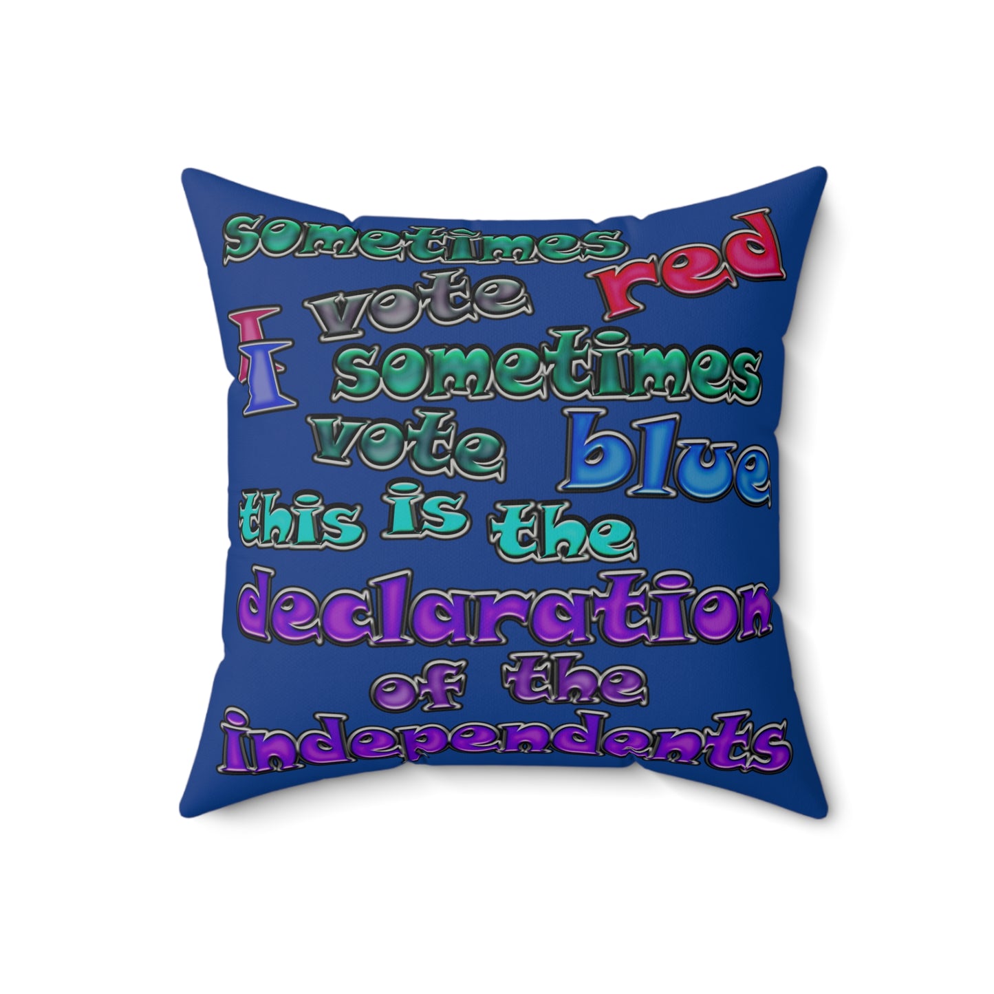 declaration of the independents - Faux Suede Square Pillow - (dark blue)