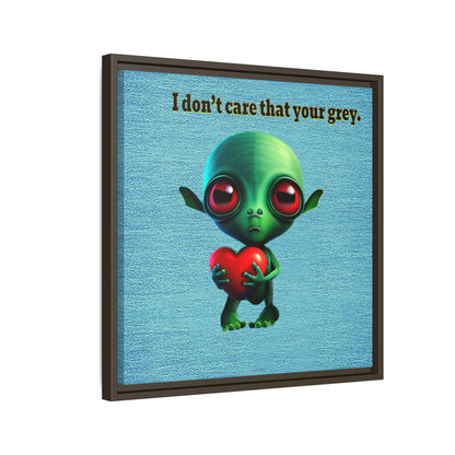 I don't care that your grey - framed canvas art (faded blue)