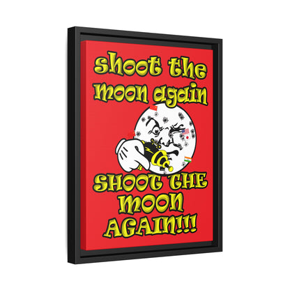 shoot the moon again - framed canvas art (red)