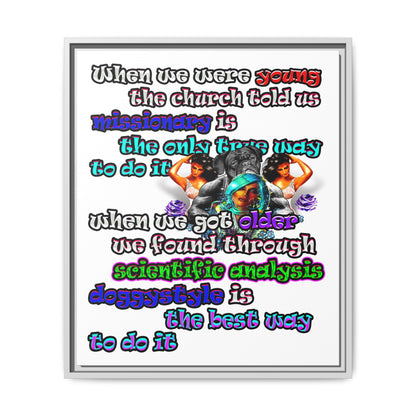 doggystyle - framed canvas art (white)