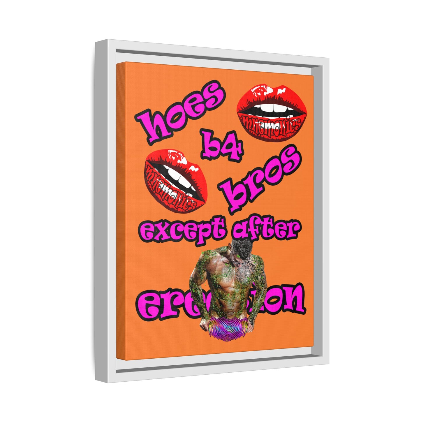hoes b4 bros - framed canvas art (crusta)