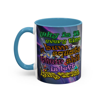 the bum's shit - Accent Mug (grey-pink wave)