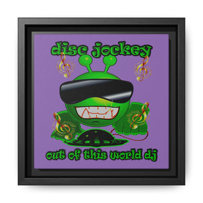 disc jockey - framed canvas art (light purple)