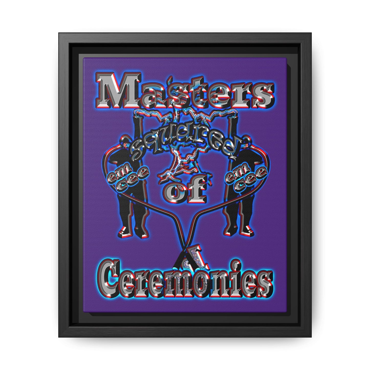 em cee squared - framed canvas art (purple)