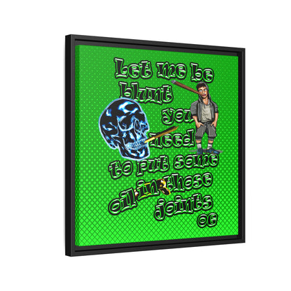og - framed canvas art (logo green)