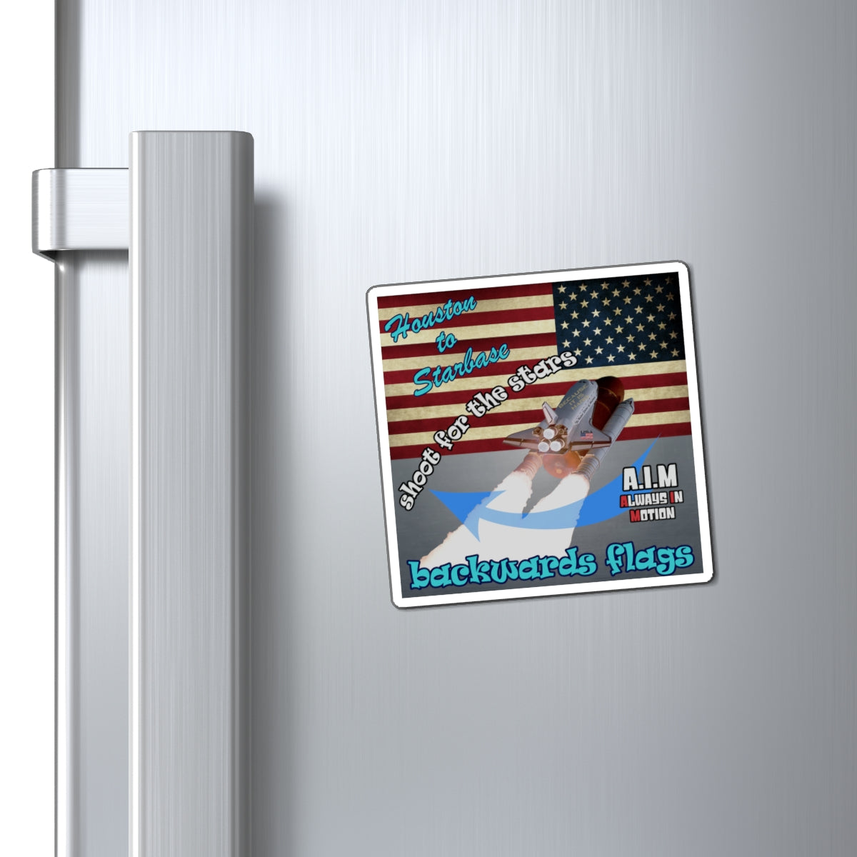 shoot for the stars - Magnets - (grey-light grey)