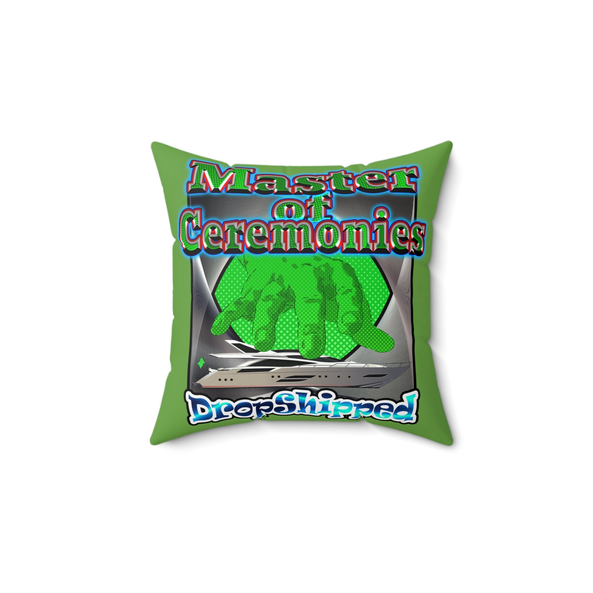 logo - Spun Polyester Square Pillow - (green)