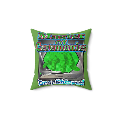 logo - Spun Polyester Square Pillow - (green)