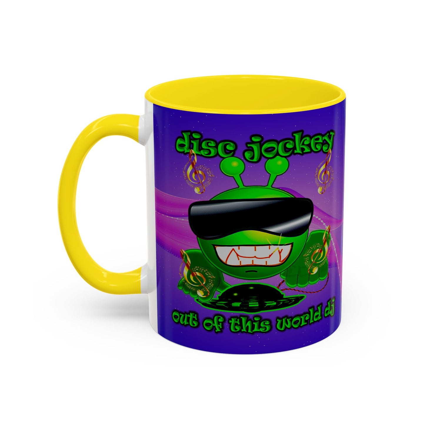 disc jockey - Accent Mug (purple-pink wave)