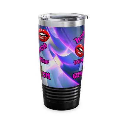hoes b4 bros - Ringneck Tumbler, 20oz (grey-pink wave)