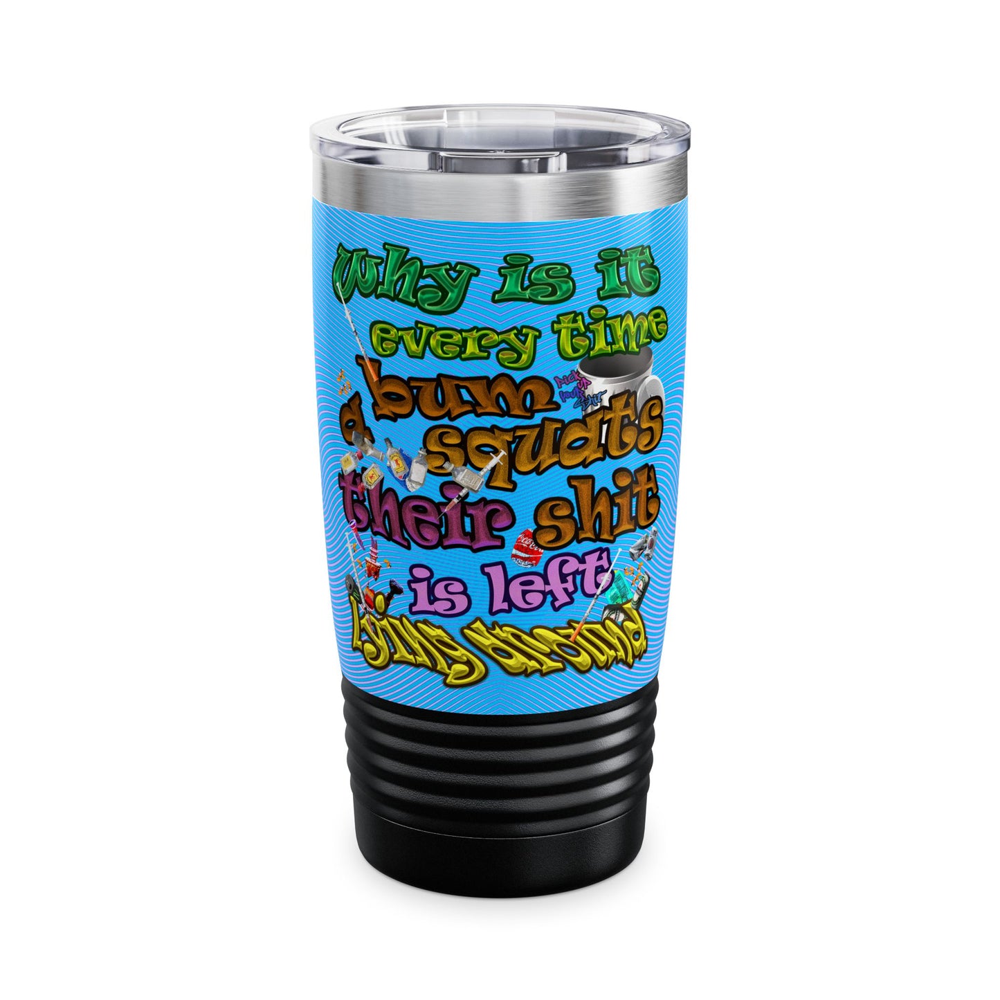 the bum's shit - Ringneck Tumbler, 20oz (light blue-purple wave)