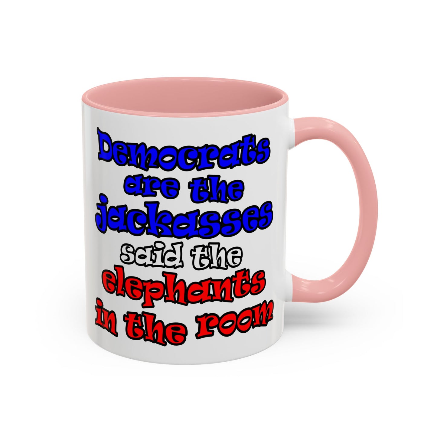 donkeys and elephants - Accent Mug (white)
