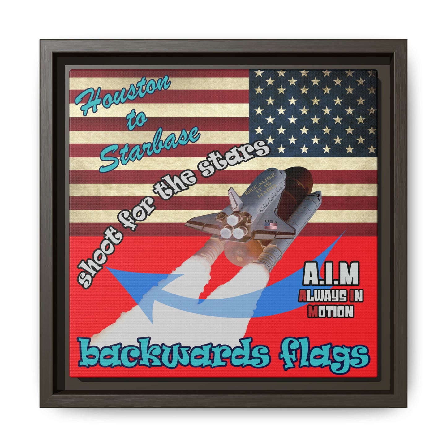 shoot for the stars - framed canvas art (red)