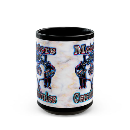 em cee squared - Black Mug (white marble)
