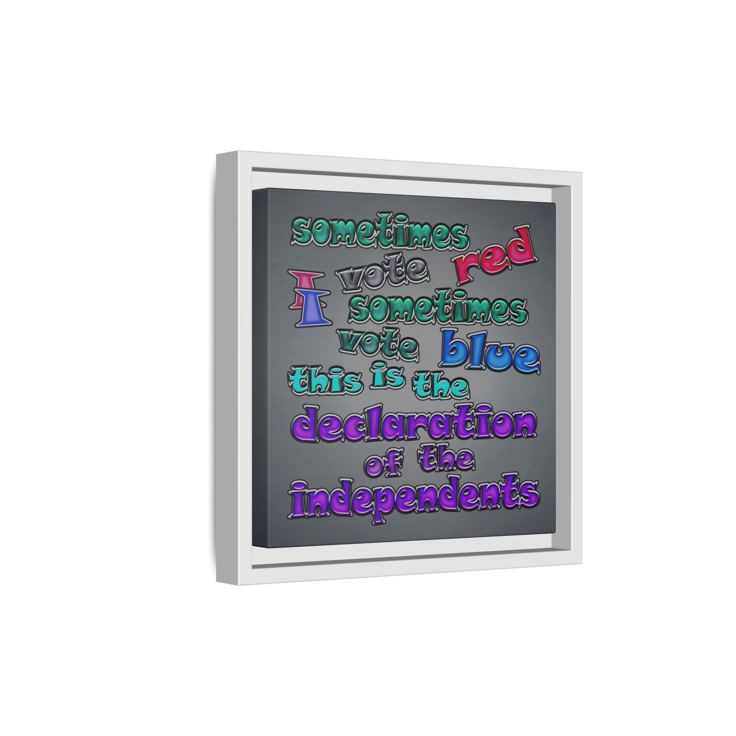 declaration of the independents - framed canvas art (grey-light grey)