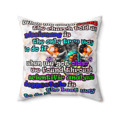 doggystyle - Faux Suede Square Pillow - (white marble)