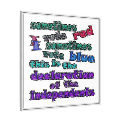 declaration of the independents - framed canvas art (white)