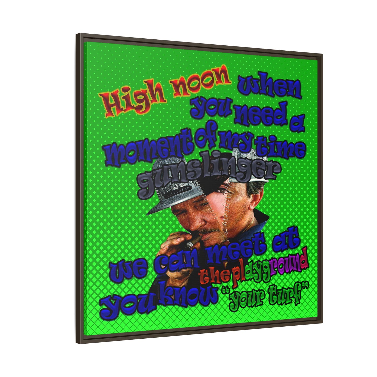 high noon - framed canvas art (logo green)