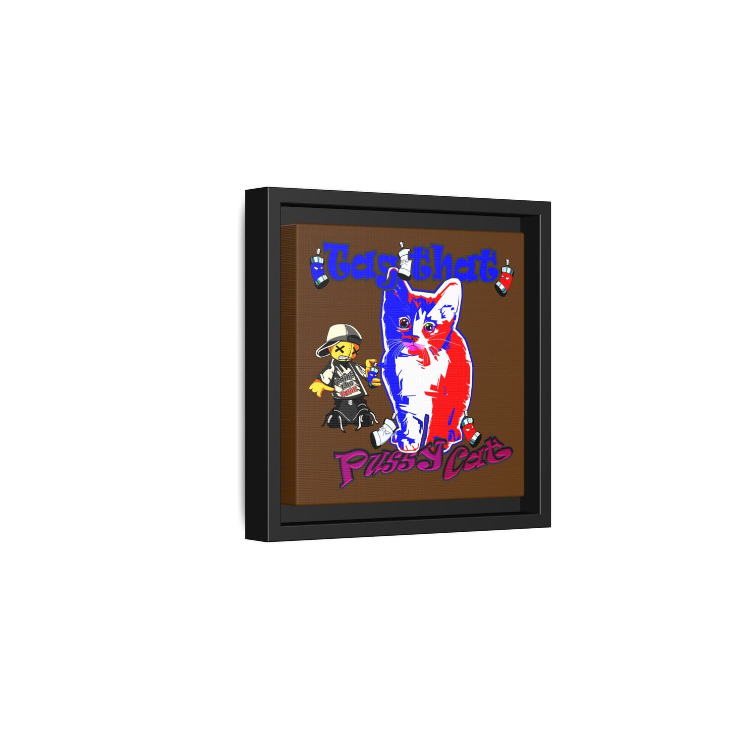 tag that - framed canvas art (brown)