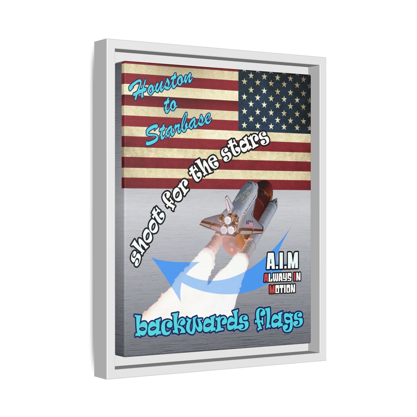 shoot for the stars - framed canvas art (brushed nickel)