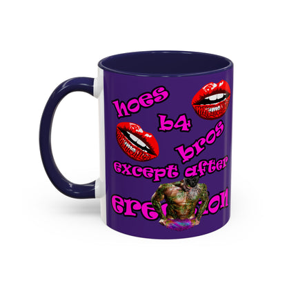 hoes b4 bros - Accent Mug (purple)