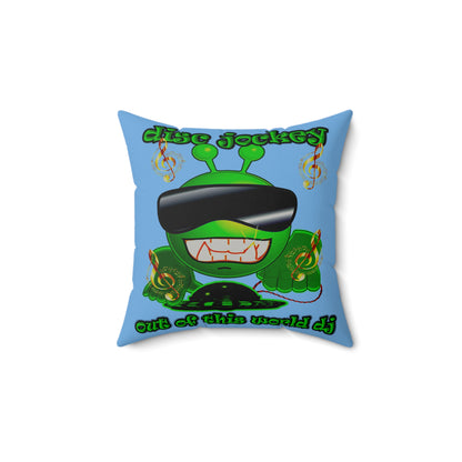 disc jockey - Faux Suede Square Pillow - (light blue)