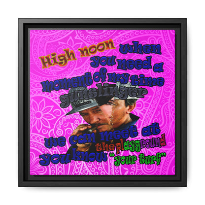 high noon - framed canvas art (pink swirl)