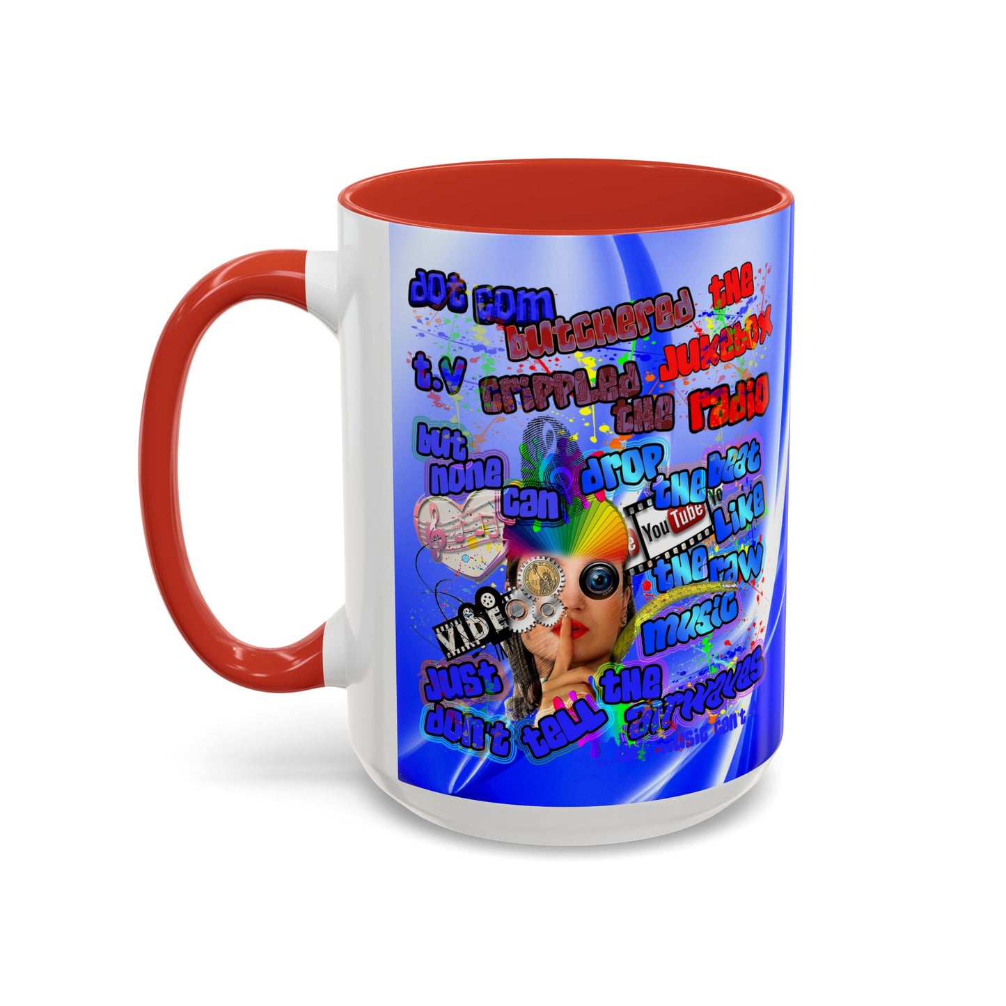 drop the beat - Accent Mug (blue-white wave)