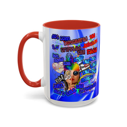 drop the beat - Accent Mug (blue-white wave)