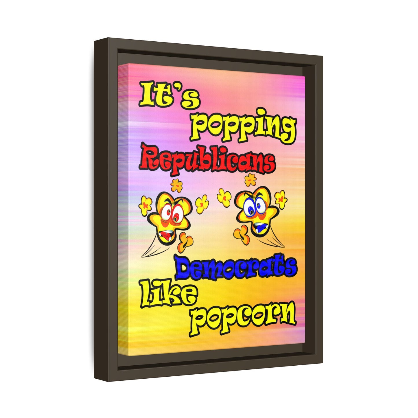 popping like popcorn - framed canvas art (color blur)