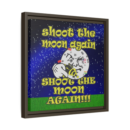 shoot the moon again - framed canvas art ('snoops' background)