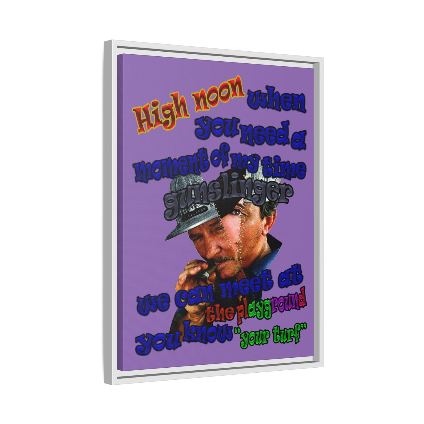 high noon - framed canvas art (light purple)