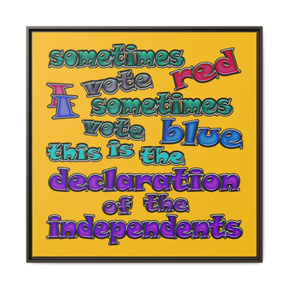 declaration of the independents - framed canvas art (yellow)