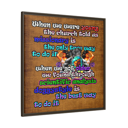 doggystyle - framed canvas art (brown papyrus)