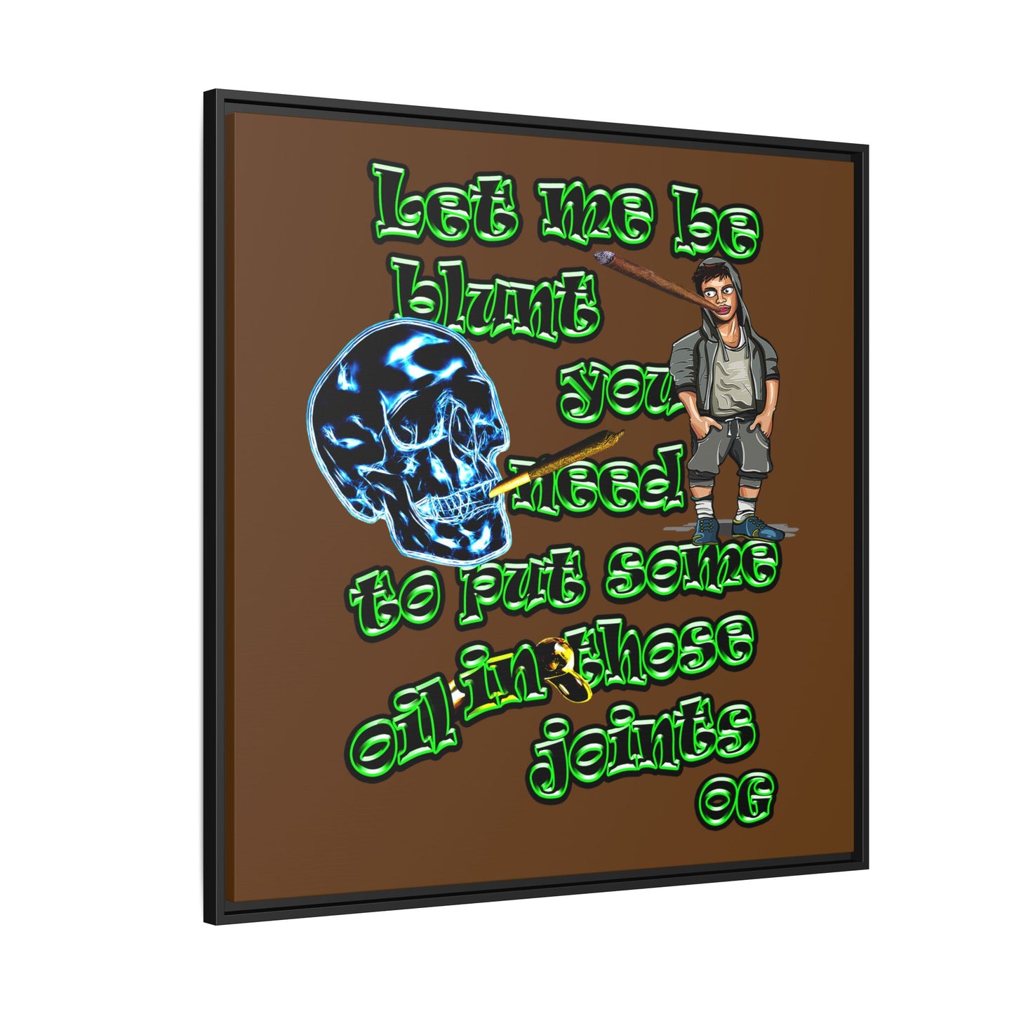 og - framed canvas art (brown)