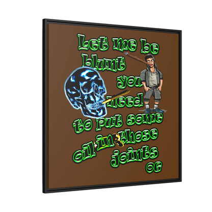 og - framed canvas art (brown)