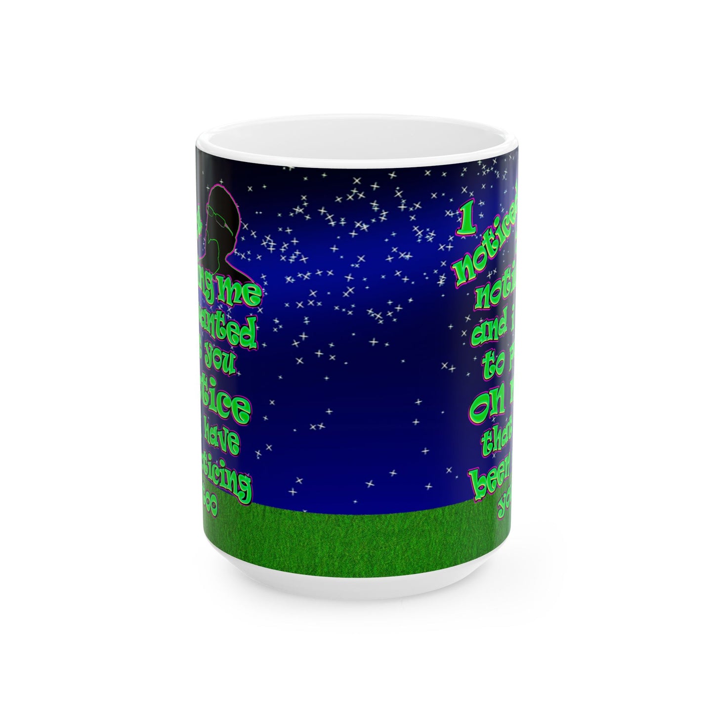 noticed you noticing - White Mug ('snoops' background)