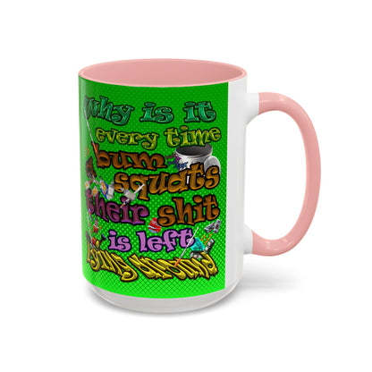 the bum's shit - Accent Mug (logo green)