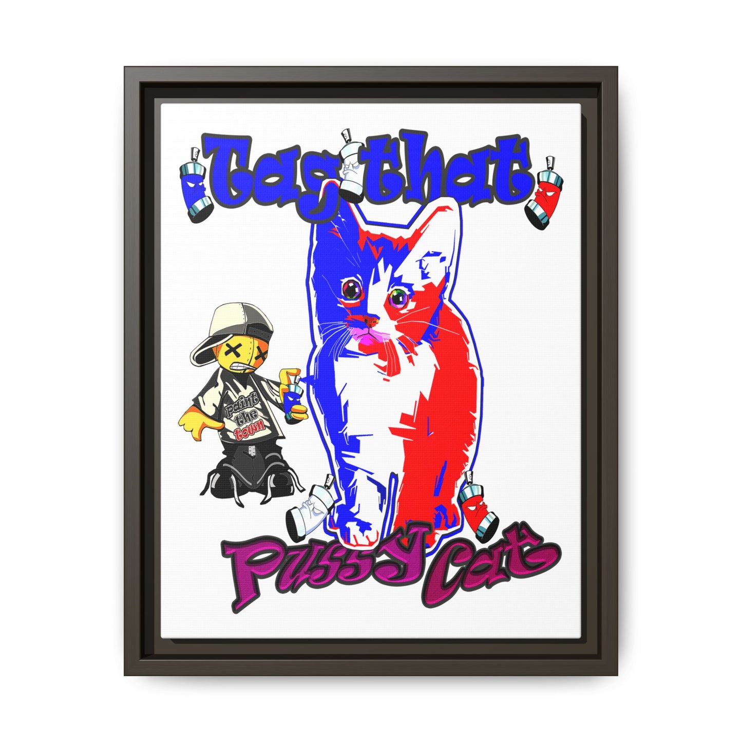 tag that - framed canvas art (white)