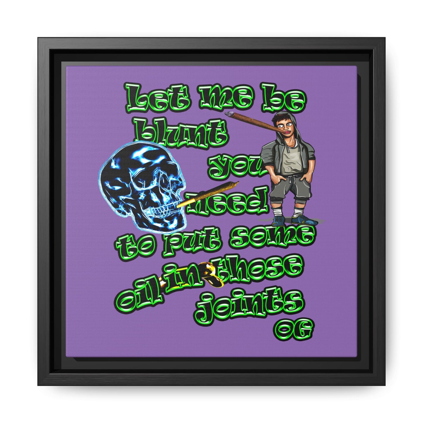 og - framed canvas art (light purple)